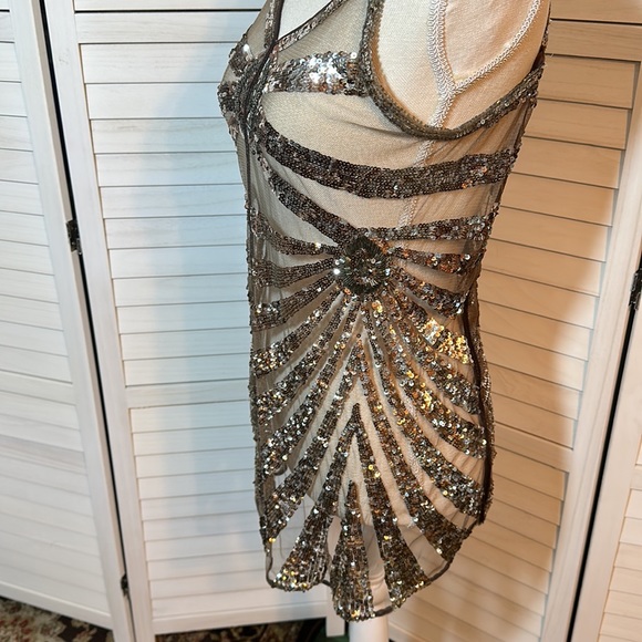 Sony Wardrobe Department Daring Sexy Sequin Mini Dress or Glam Swim Coverup - Picture 8 of 16